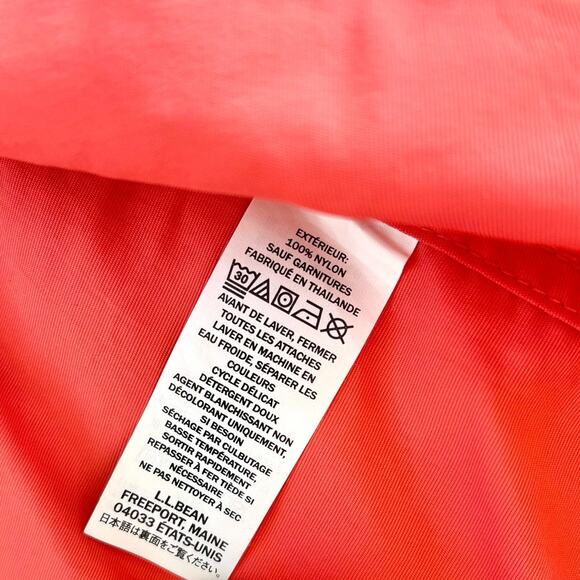LL Bean‎ Women's Mountain Classic Colorblock Windbreaker | Coral XL Petite - Picture 6 of 9